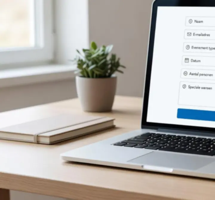 Modern online boekingsformulier voor evenementen bij canalhubzone.com