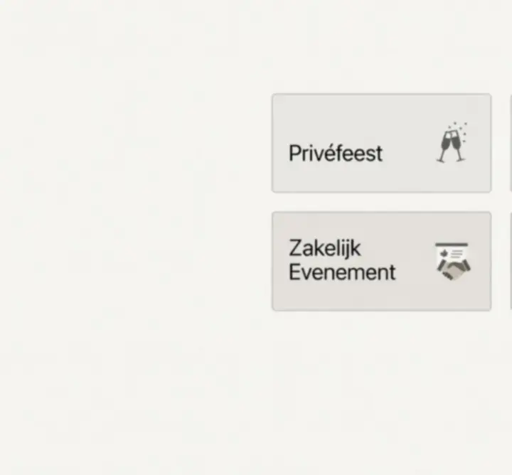 Overzicht met verschillende event formats voor boeking