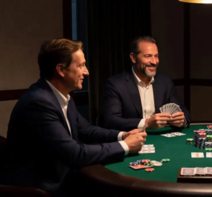 Privé pokersessie tijdens een feest in Polen